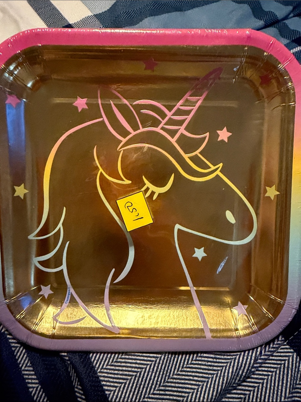 Unbranded Pink & Gold Unicorn Party Plates